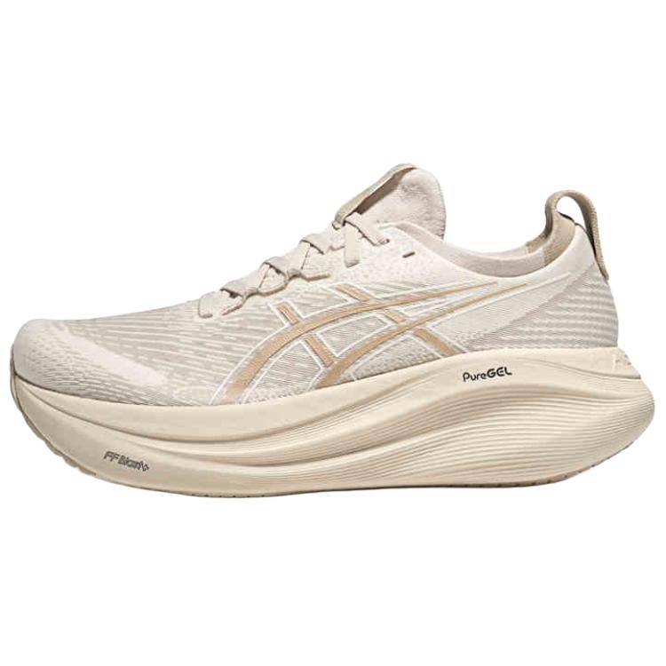 ASICS GEL NIMBUS 27 Slitstarka Andningsaktiva Låga Casual Löparskor Herr Brun Grå Sneakers 1011C096-200 47