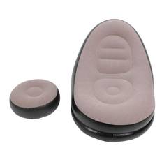Inflatable Sofa Chair Stylish Simple Soft Flocking Blow Up Lounger Chair with Footstool for Living kaffe