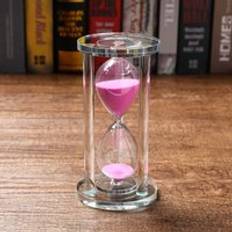 Glas timglas sandglas timer barn tid leksaker heminredning 15 minuter timglas hush&#xE5;llsprydnader - Rosa