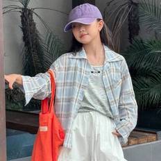 Tween Girl Sommar Casual Lättviktsskjorta, Street Style - Multifärgad (8Y,9Y,10Y,11Y,12Y)