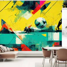 Mural - Soccer Post Goal - Abstrakt Grafik fototapet - sovrum - Wallism - Självhäftande eller limmad