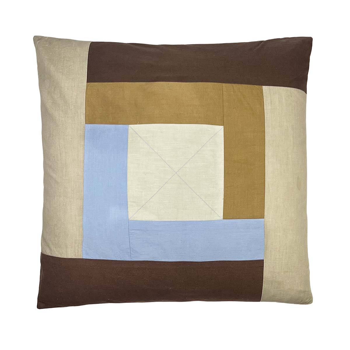 MOUD Home - PATCH pudebetræk 50×50 cm - blå/beige/brun