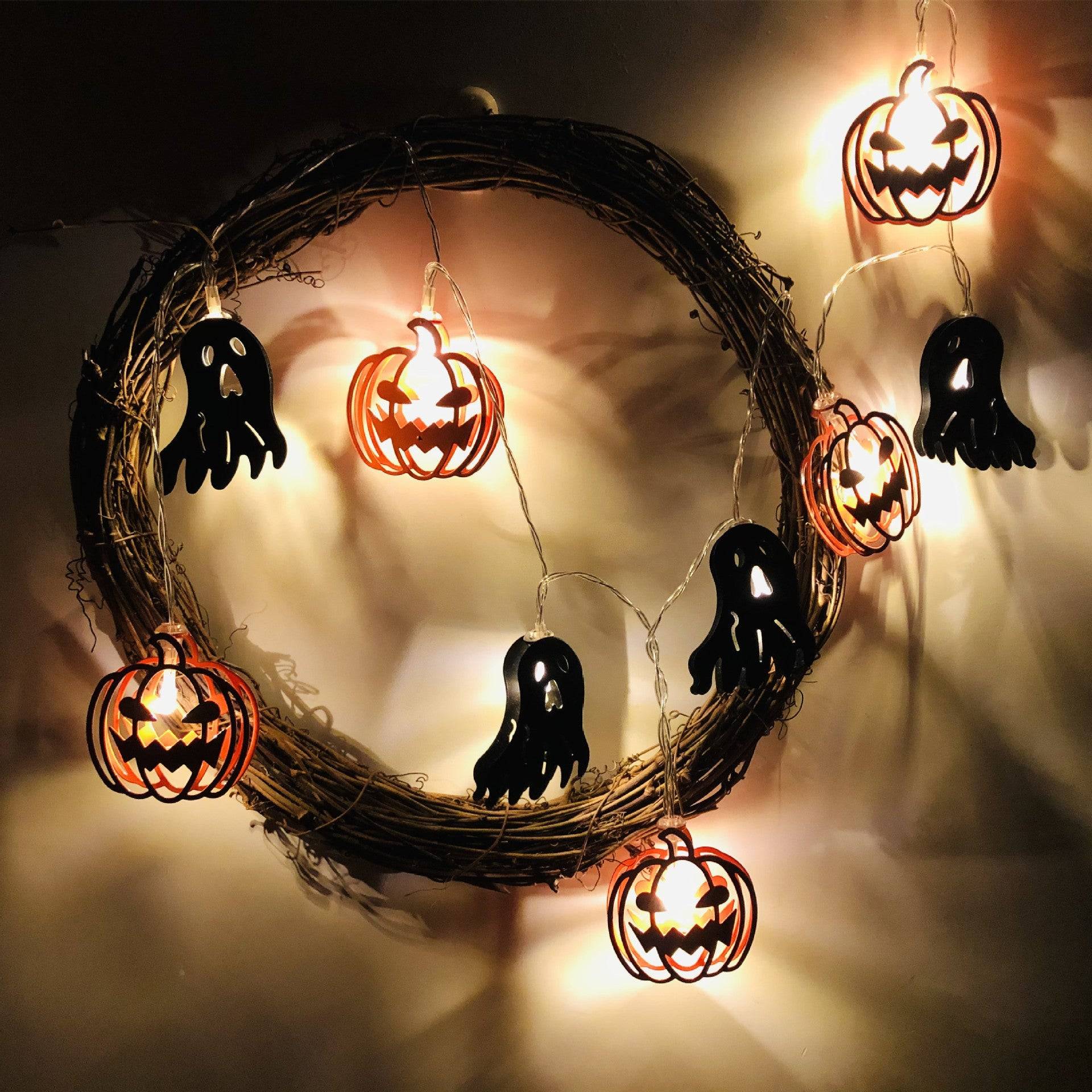 LED Halloween Garden Holiday Decoration Lights - Warm White / Pumpkin and nigga / 3m 20lights