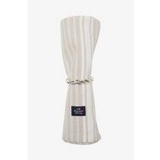 Lexington - Icons Stribet Bomuld Oxford Serviet - Beige - 50X50