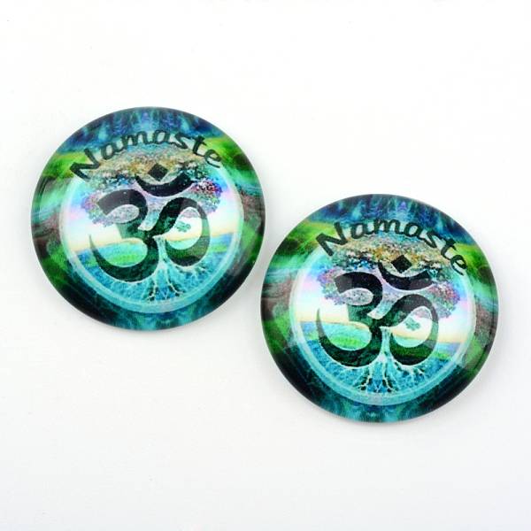 Yoga Thema Glas Cabochons