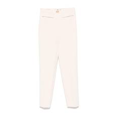 Elisabetta Franchi, Byxor, Dam, M, Polyester, Vita byxor med dragkedja i sidan - white (M)