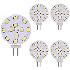 weiXuan G4 LED-glödlampa, 35 watt ekvivalent, bi-pin LED-skiva, JC sidostift, 12 V-24 V AC/DC låg volt, CRI>85, 350 lumen, paket 5 (varmvit)