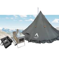 NORTENT Lavvo 4 Arctic med innertält & golv + tältkamin-Stål