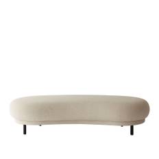 Massproductions - Dandy Ottoman, Walnut Stained Legs, Fabric C+, Kvadrat - Hallingdal 65 0764 - Puffer - Chris Martin - Blå - Træ/Tekstilmateriale