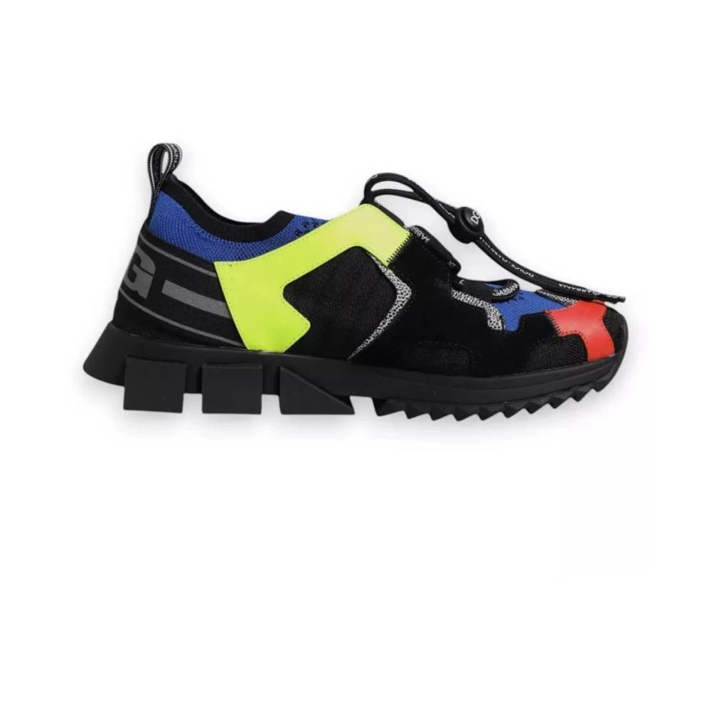 Dolce & Gabbana, Sko , Dame, Flerfarvet, 39 EU, Multifarvet Mesh Sorrento Trekking Sneakers