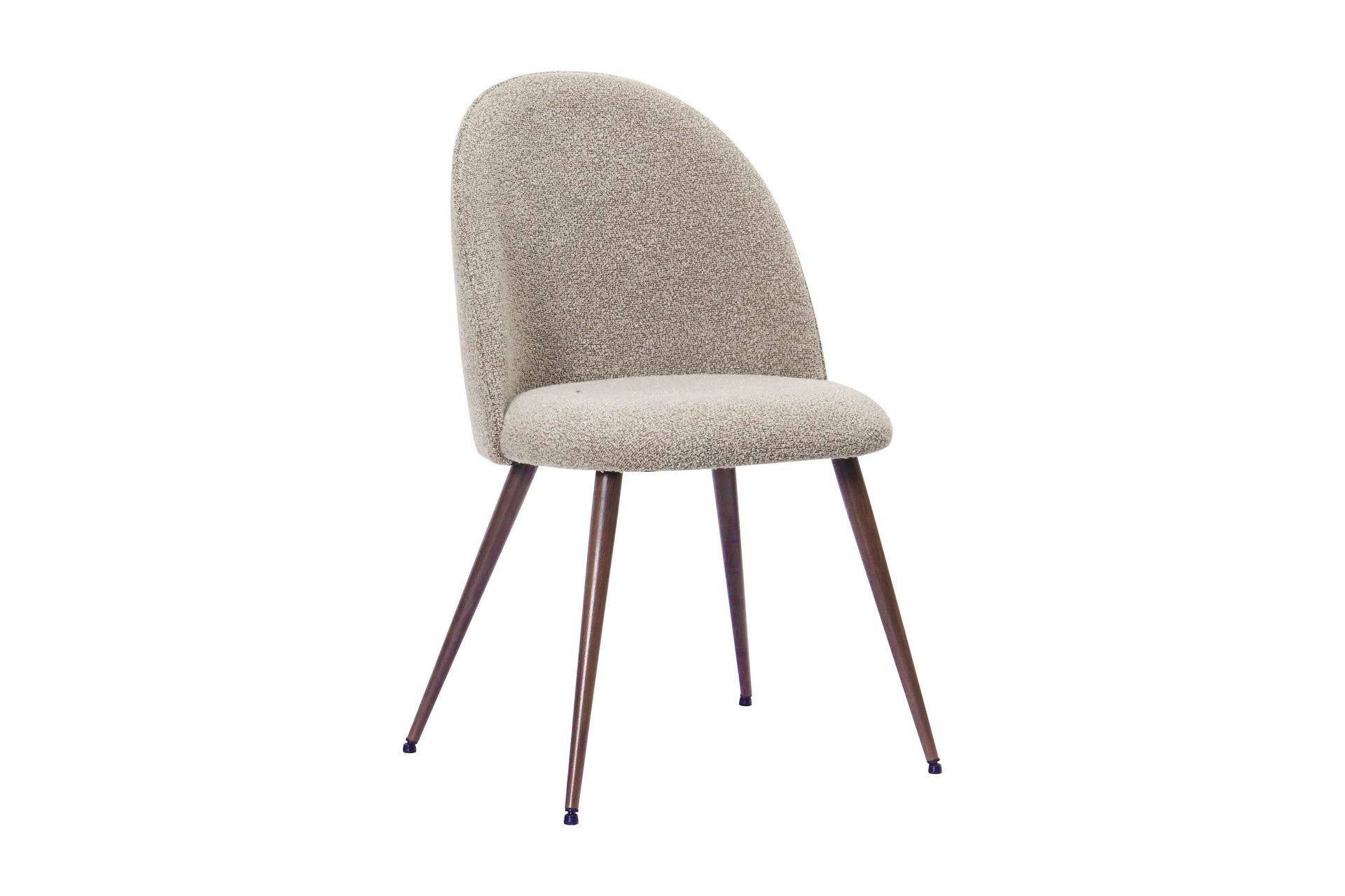 Basic Home Nibe Plus Matstol - Greige Bouclé / Metallben Valnöt & köksstol Beige Metall