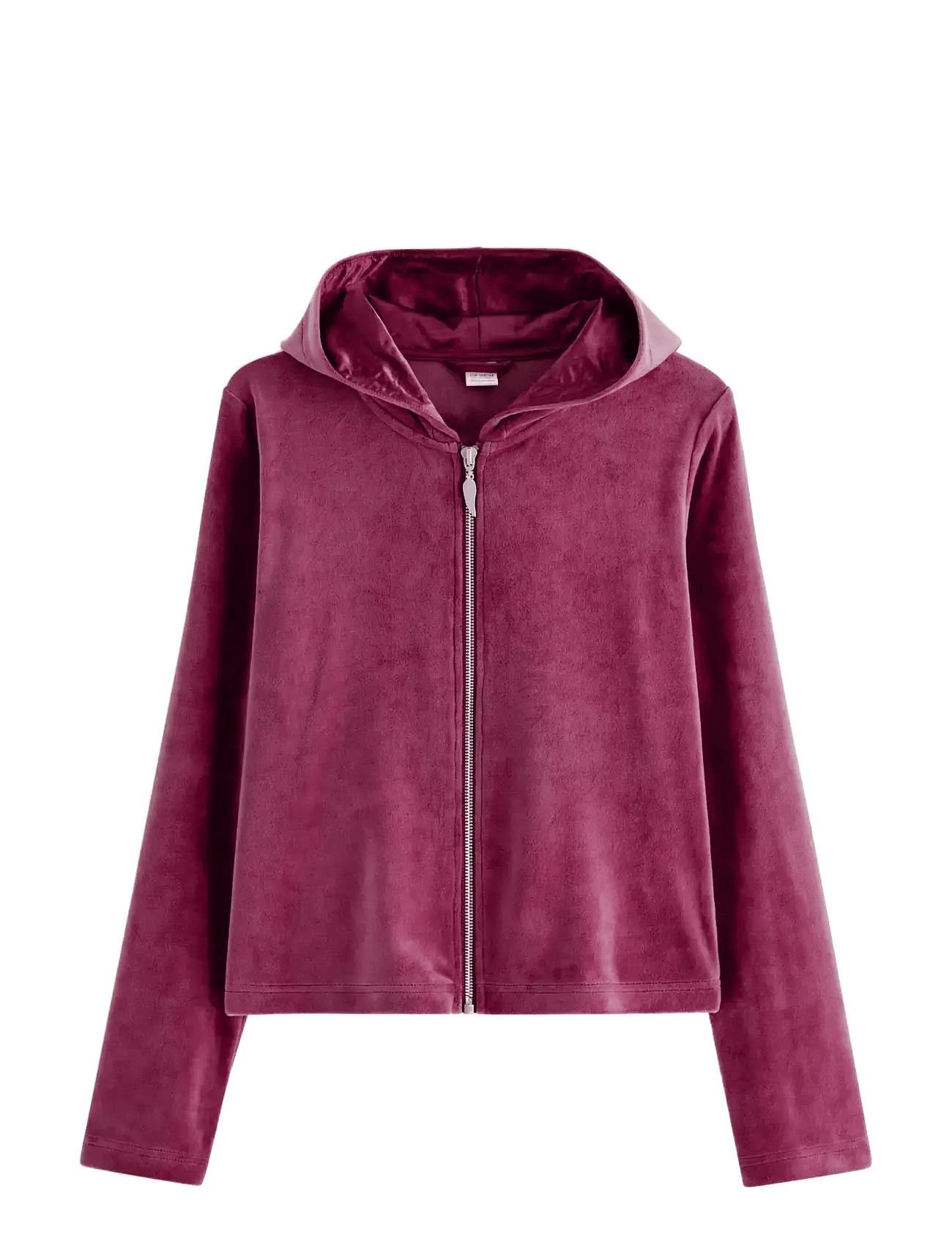 LINDEX Hoodie In Velour | Burgundy | 146/152