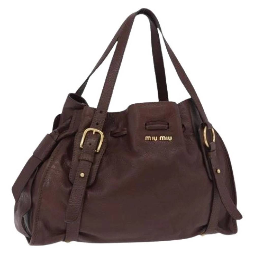 Miu Miu Pre-owned Pre-owned Shoulder Bag - Vintage - Dame - Brun - ONE SIZE - Uld