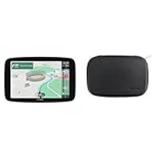 TomTom-bilnavigator GO Superior (7 tum, med trafikstocknings- och fartkameravarningar, TomTom Traffic) & TomTom Sat Nav Premium läder bärväska för TomTom 7 tum Sat Navs