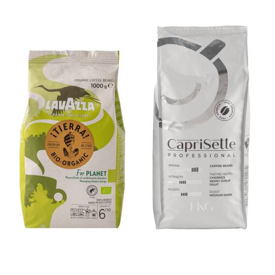 Coffee beans set Lavazza ¡Tierra! For Planet Bio + Caprisette Professional, 2 kg