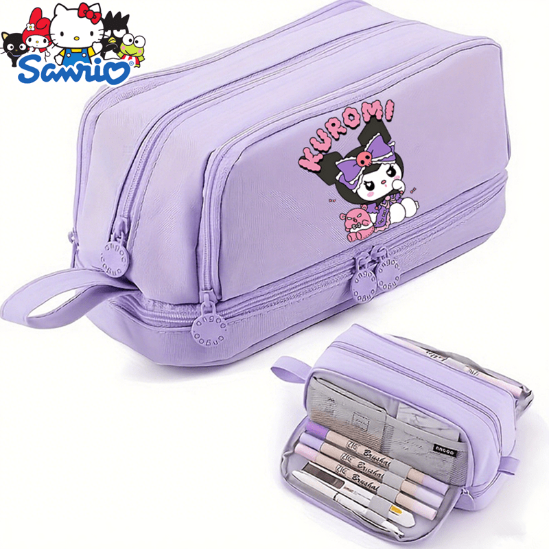 Hellokitty Desktop Storage Stationery Pencil Case With 4-layer Zipper And Multifunctional Pen Holder Suitable For Schools And Offices