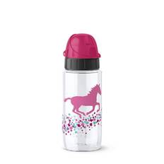 EMSA 518302 Trinkflasche Trit.Kids pi.Horse0,5l, pink/klar