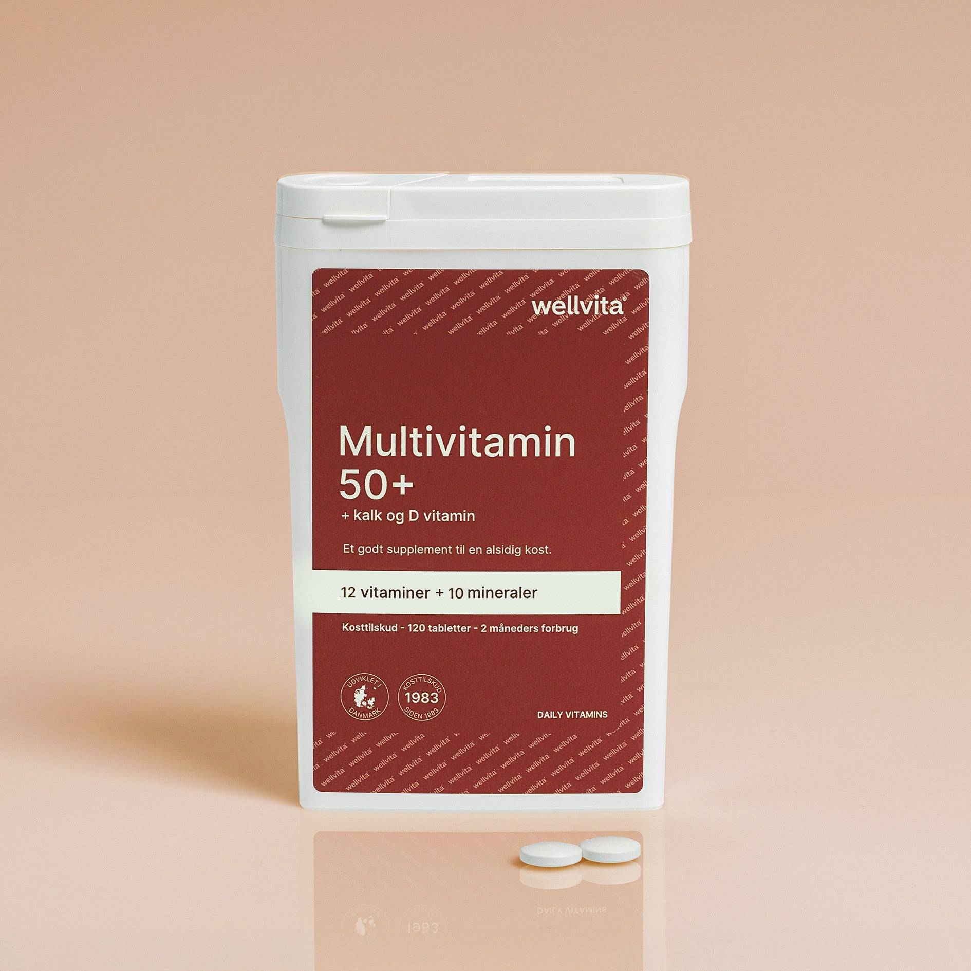 Wellvita Multivitamin 50+ - 120 kapsler - 12 vitaminer + 10 mineraler