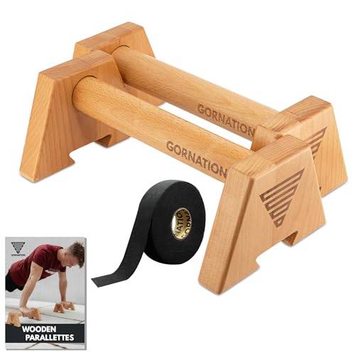 GORNATION Träparalletter, Högkvalitativa Träningsparallettes för Calisthenics, Gymnastik och Push-Ups, Bärbara Trä Parallettes Set för Effektiv Träning, Fitness-Training