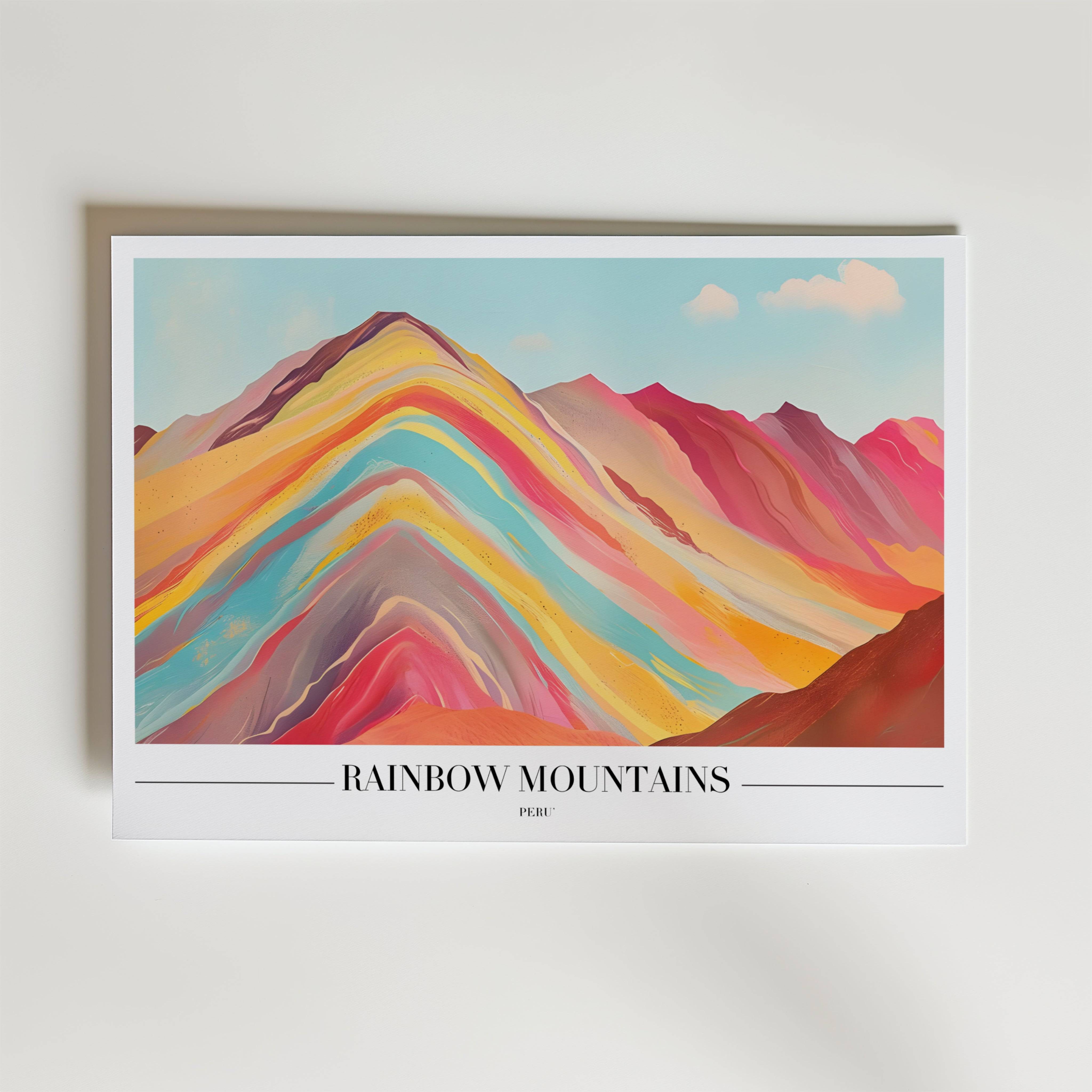 Rainbow Mountains Poster - Fine Art Poster 30x40 cm