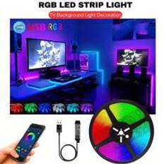 1pc 3.3ft-50ft /1m-15m LED Strip Light With APP Control For TV Backlight, Music Sync Color Changing,Timing On/Off RGB Smart Night Light, Cuttable And Flexible, Easy To Install With Double Side Adhesive Tape, For TV Monitor Computer Background Lighting Bedroom Living Room Ceiling Kitchen Bar Hallway Party Decor