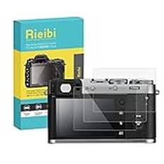 Rieibi (3-pack) skärmskydd för Fujifilm X100F X100T digitalkamera, 0,33 mm 9H hårdhet härdat glasfilm för Fuji X100F X100T anti-fingeravtryck anti-repor ultraklart