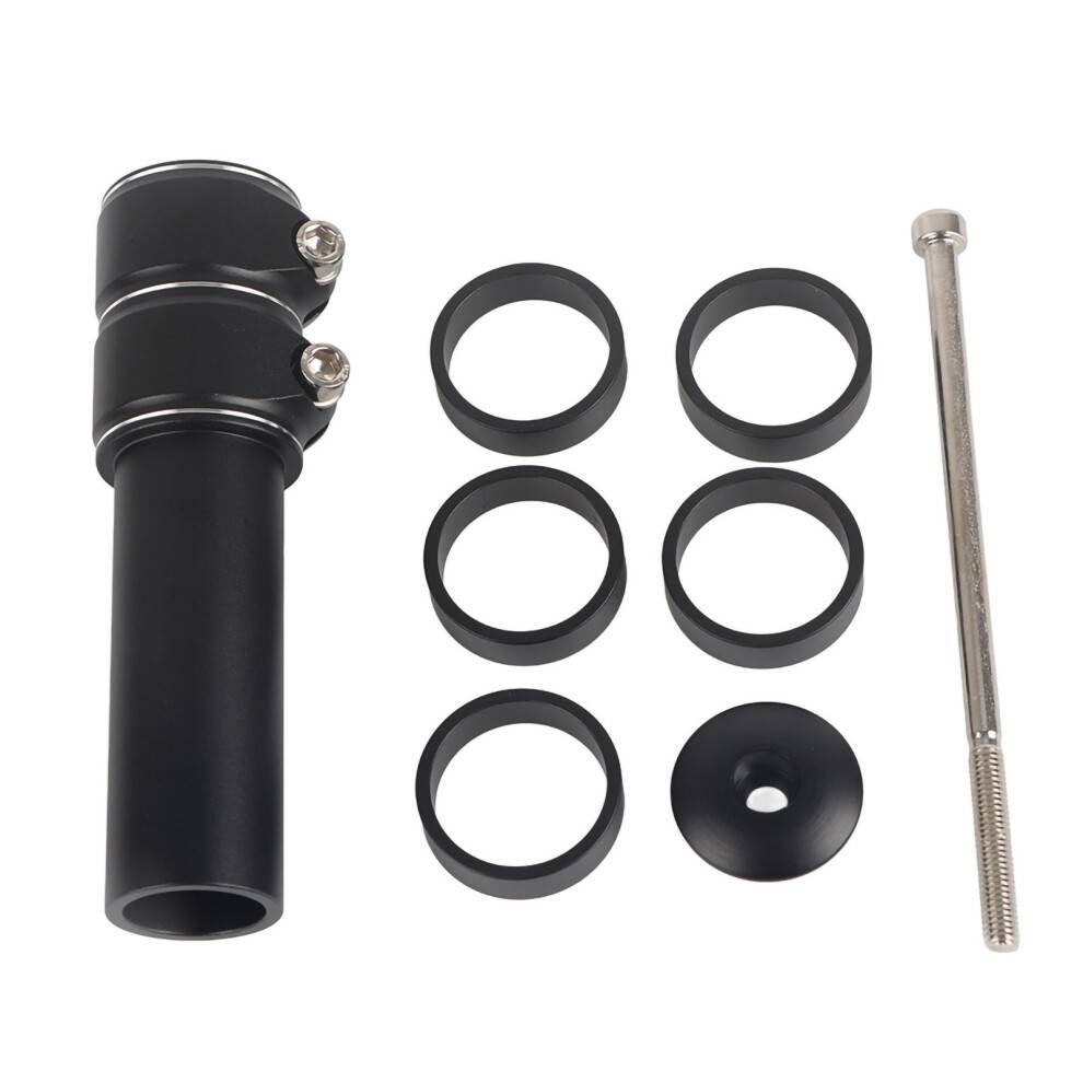 Nem installation cykelgaffel frempindsforlænger aluminiumslegering head-up adapter cykelstyrriser adapter gevindløs styrrør kompatibel mountainbike