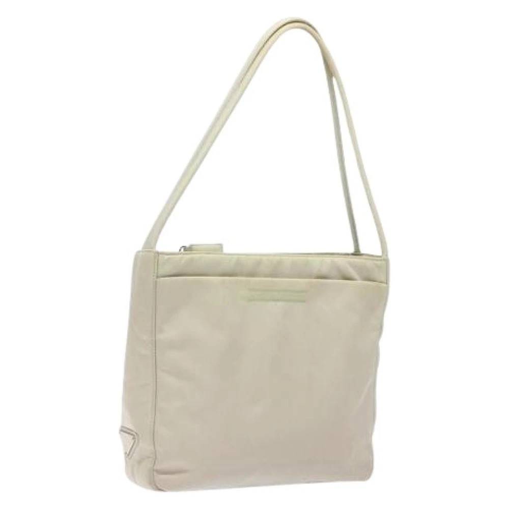 Prada Vintage Pre-owned nylon prada-tasker - Vintage - Dame - Hvid - ONE SIZE - Nylon