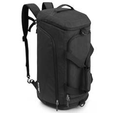 G4Free 45 l/60 l 3-vägs reseryggsäck, stort bagage, sportväska med våtfack och skofack för resor, simning, yoga, vandring, camping, mörkgrå/svart, 60L, Resväska