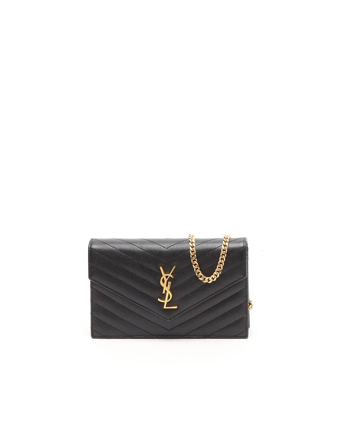 Saint Laurent Cassandra Wallet on Chain Bag - Black - One Size