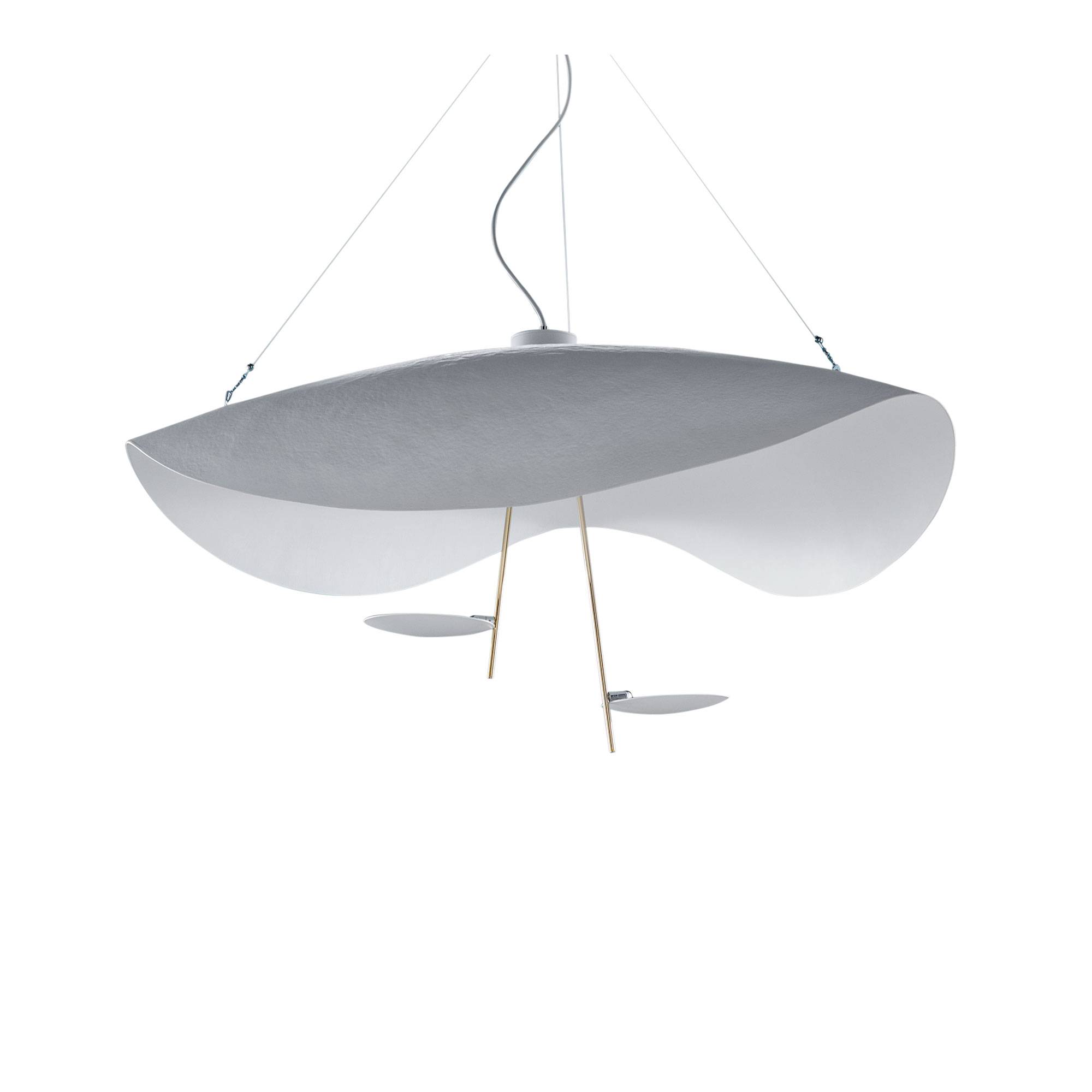 Catellani & Smith - Lederam Manta S2, Vit/Vit/Borstad - Pendellamper - Enzo Catellani - Hvid