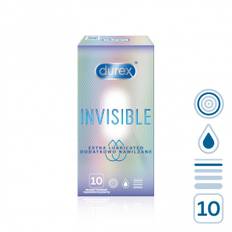 Durex Invisible Extra Thin Extra Lubricated 10 Pack, extra thin and extra lubricated condoms