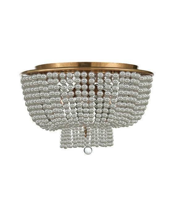 Visual Comfort Jacqueline plafond antik mässing/klarglas - Guld / Brun (H31.1cm x B45.7cm)