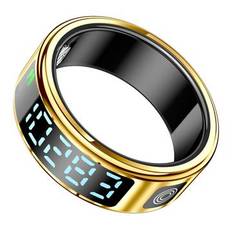 SR08 Smart Ring med digitalt display - Størrelse: 19.9mm - Lyst Guld