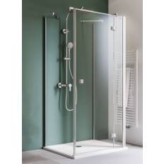 BREUER - Espira U-kabine - Dør med fast panel Mat sølv Satineret 800x1200x800 mm Venstre hængslet