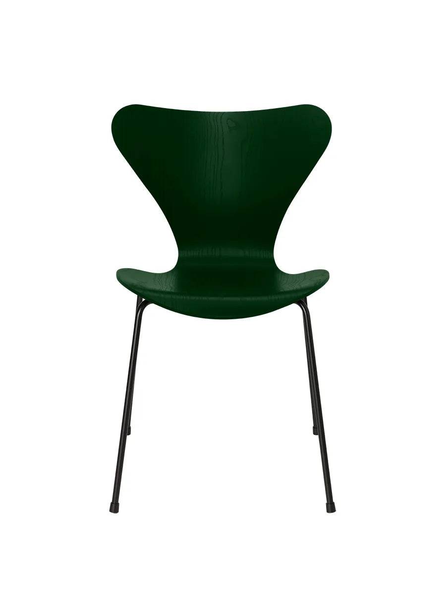 3107 Serie 7 stol i farvet ask af Arne Jacobsen Evergreen / Sort - Jacobsen Plus