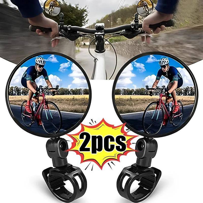 Bicycle Rearview Mirror 360 Adjustable Rotate Wide Angle Bike Rear View Mirrors Cycling Handlebar Easy to Install Convex Mirror