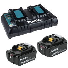 Makita Batteri 2 stk. BL1860B 18v 6.0ah, Lader