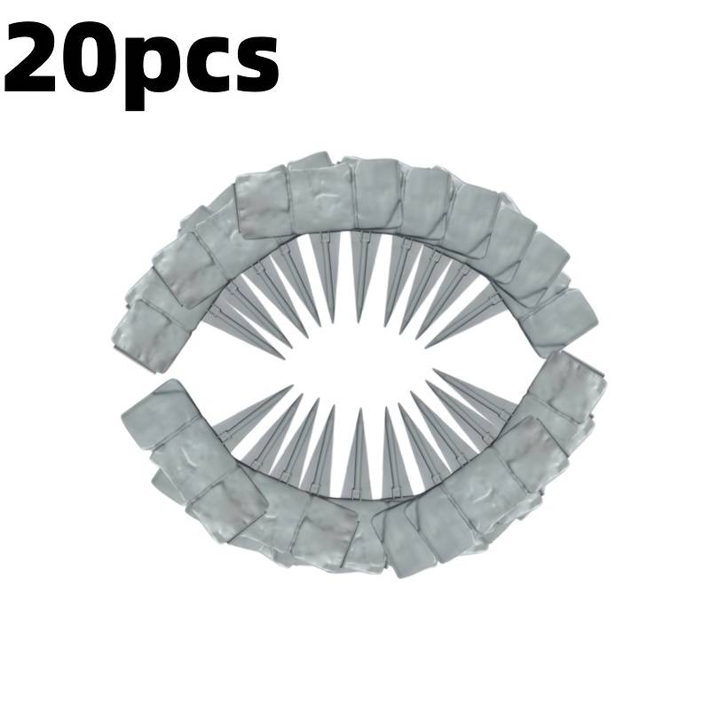 (20pcs, Gray) Garden Landscape Edging Borders No Dig, 16 Ft Lawn Edging For Landscaping, Plastic Fencing Lawn Border, Imitation For Outdoor Patio Balcony Yard Landscaping