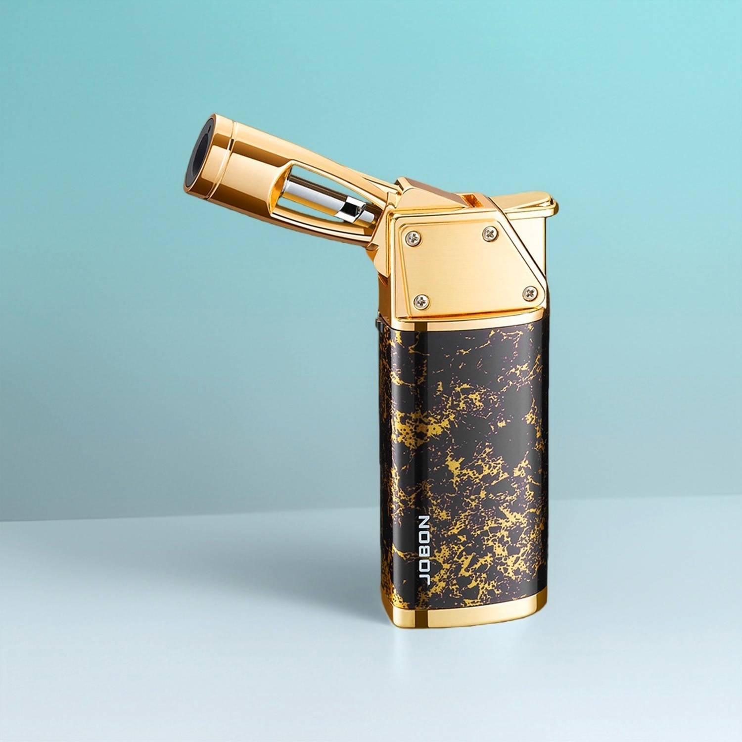 TEMU Metal Torch Lighter, Creative Adjustable Tilted Head Technical Style Refillable Butane Flame Lighter With Safety Locker, Made Of Alloy, Easier To Use Experience (no Butane Fuel), Without Battery