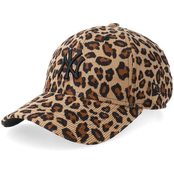 New Era - MLB Beige adjustable Keps - Kids New York Yankees Leopard Corduroy 9FORTY Stone/Black Adjustable @ Hatstore