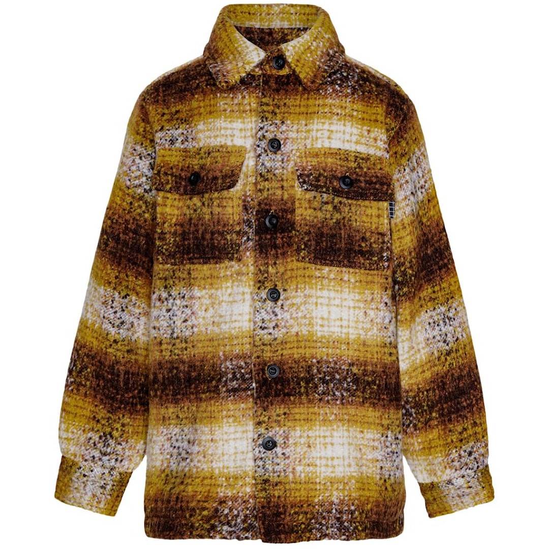 Molo Hayes Rutig Skjortjacka Brilliance Mist 128 cm Brun 128 cm Pojkar, Flickor