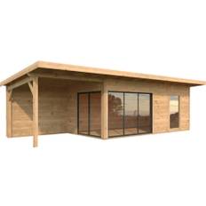 Attefallshus PALMAKO Andrea 17,1+7,9m² Slide Plus brun
