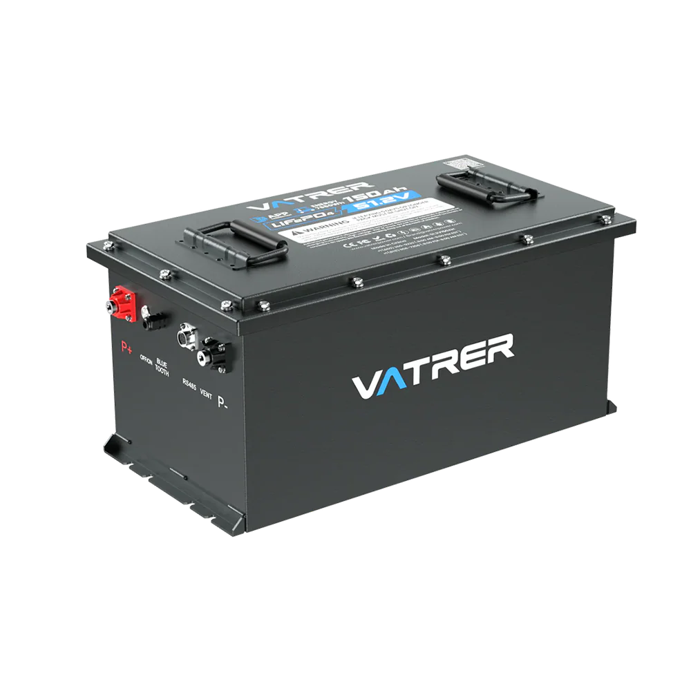 Vatrer 48V 150Ah High Capacity Lithium Golf Cart Battery, 200A BMS, 7680Wh, Max 10.24kW Power Output EU - 1 PACK