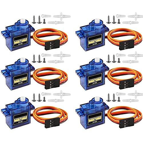 Greluma 6 St 9g Micro Servo Motor, Mini Servo 9g Servo Kit Kompatibel med RC Helikopter Flygplan Bilbåt Robot Kontrol