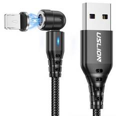 Magnetisk USB Lightning kabel - Fast Charge 5A - 30 cm - Sort