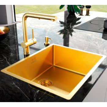 Lavabo Kubus 500 Soft køkkenvask uden hanehul, massiv messing