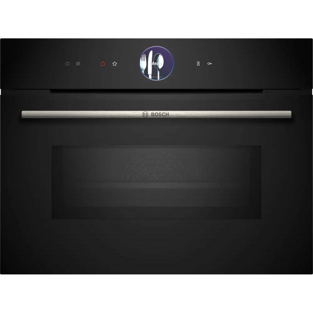 Bosch Series 8, Built-in compact oven with microwave function, 60 x 45 cm, Black