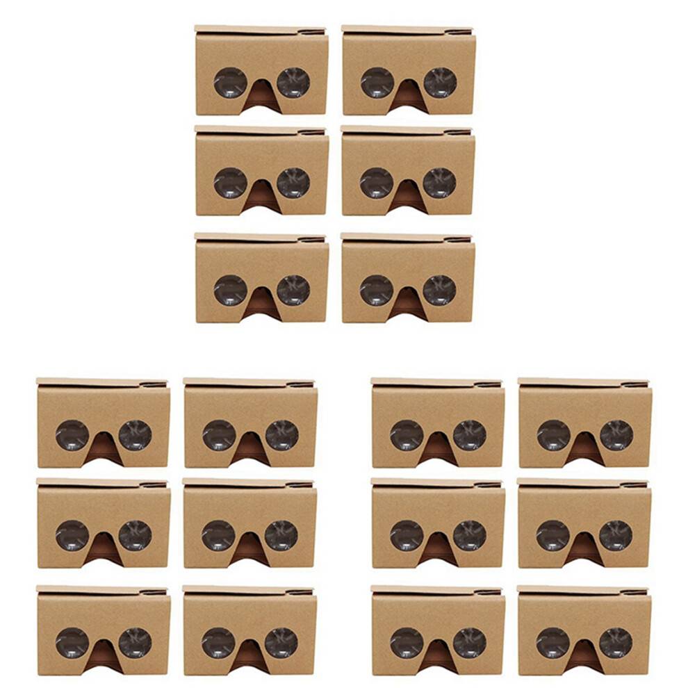 18 stk. 3D-briller til Cardboard V2 VR 4,5-6 tommer smartphone + hovedbøjle