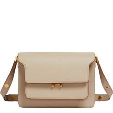 MARNI Saffiano Medium Trunk Bag, Beige